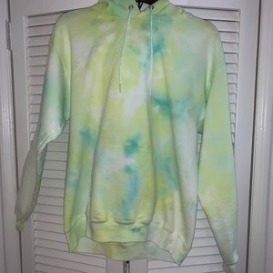 Green tie dye hoodie